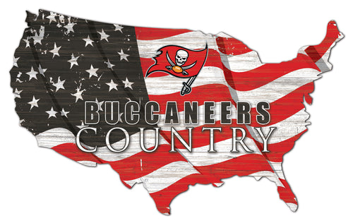 Tampa Bay Buccaneers USA Shape Flag Cutout