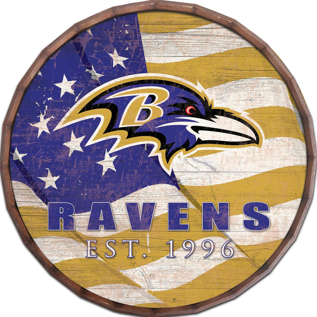 Baltimore Ravens Flag Barrel Top