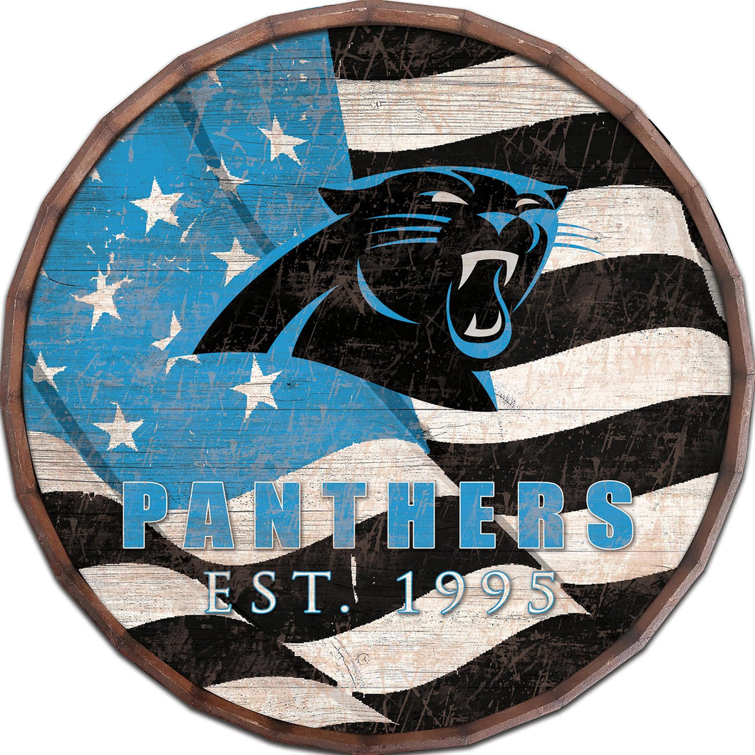 Carolina Panthers Flag Barrel Top
