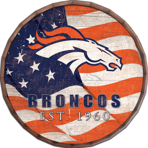 Denver Broncos Flag Barrel Top