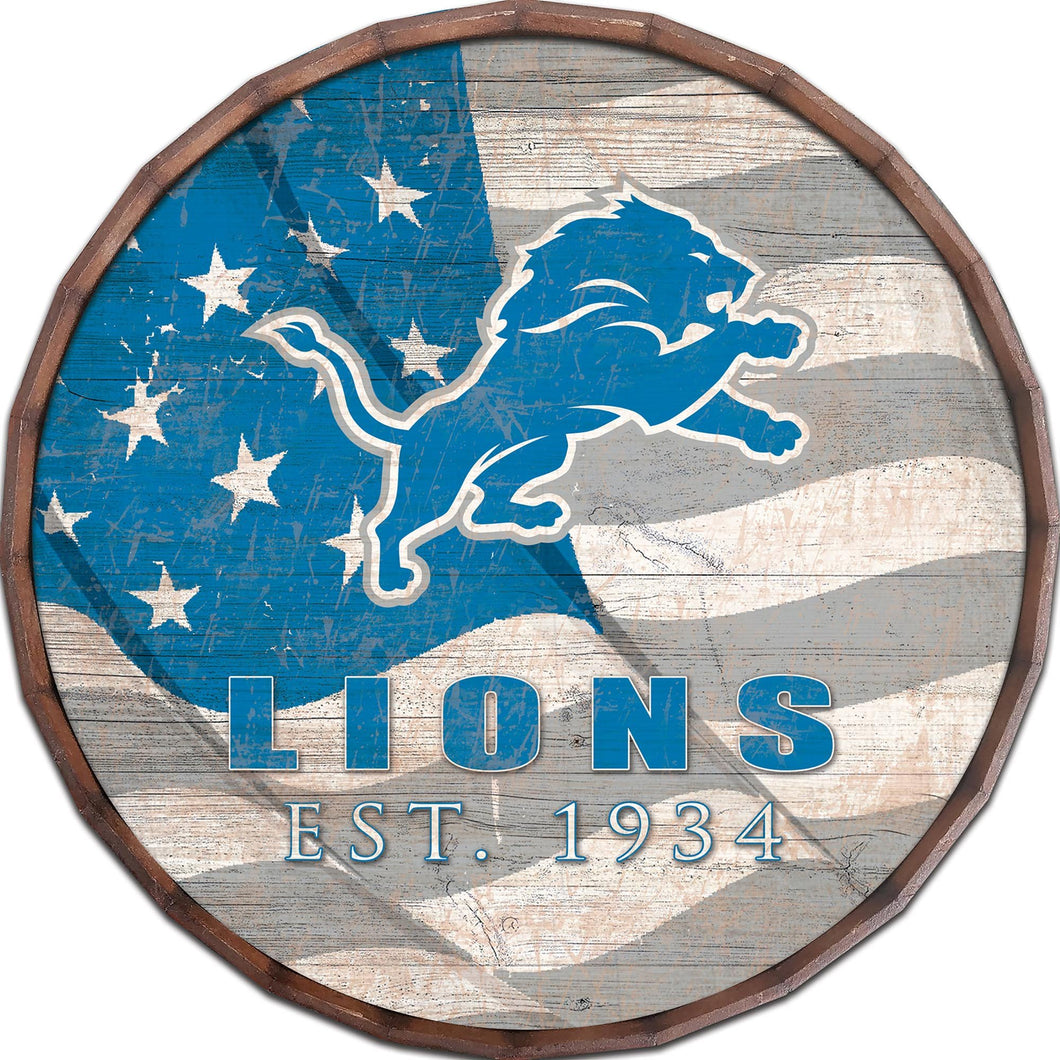 Detroit Lions Flag Barrel Top