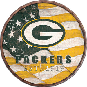 Green Bay Packers Flag Barrel Top