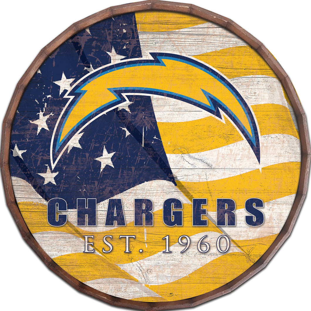 Los Angeles Chargers Flag Barrel Top