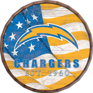 Los Angeles Chargers Flag Barrel Top - 16"