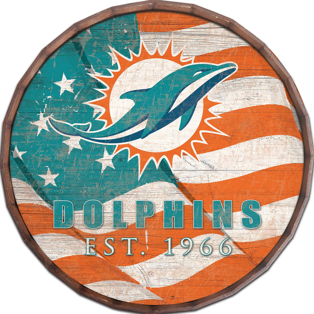 Miami Dolphins Flag Barrel Top 