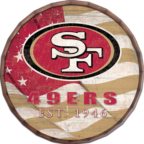 San Francisco 49ers Flag Barrel Top