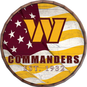 Washington Commanders Flag Barrel Top - 16"