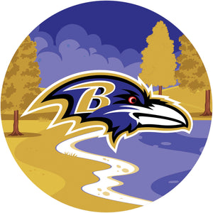 Baltimore Ravens Landscape Circle Sign - 12"