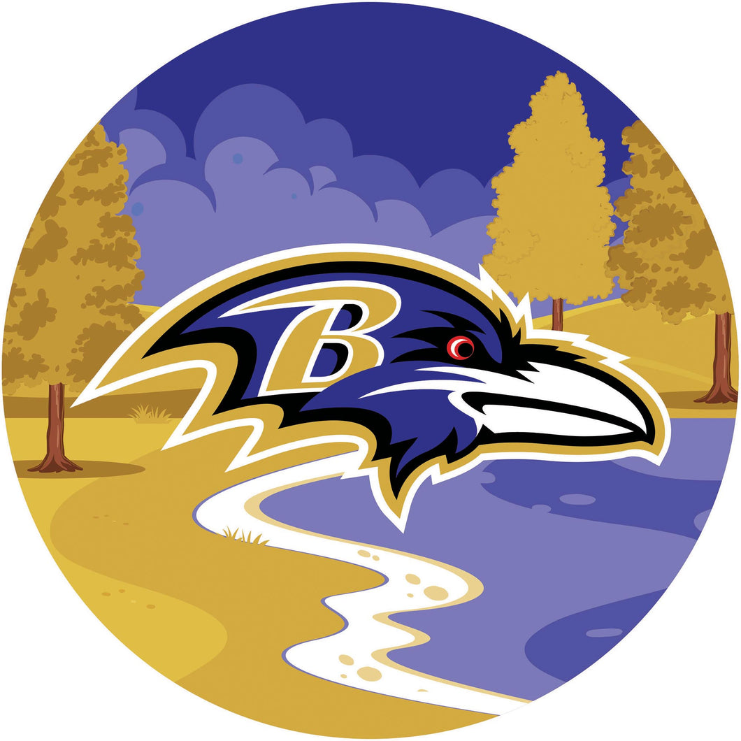 Baltimore Ravens Landscape Circle Sign - 12