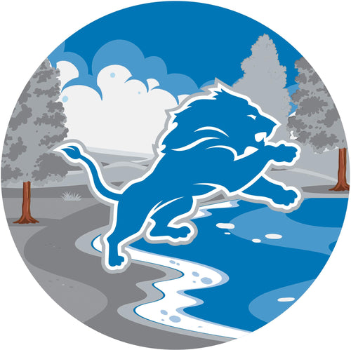 Detroit Lions Landscape Circle Sign 