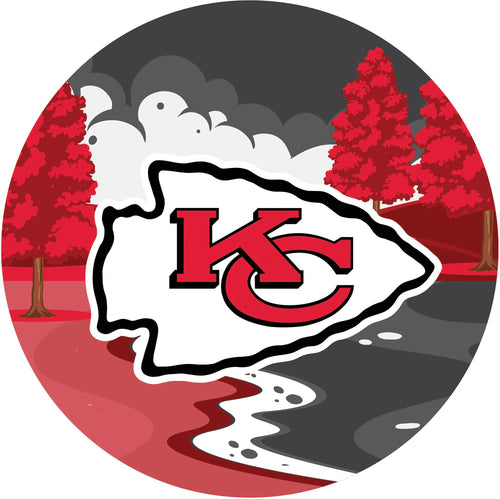 Kansas City Chiefs Landscape Circle Sign 