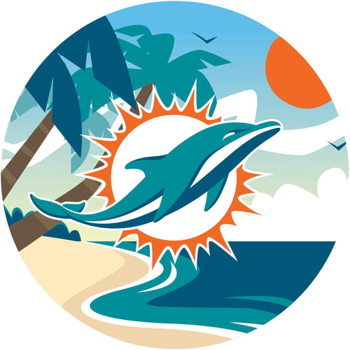 Miami Dolphins Landscape Circle Sign