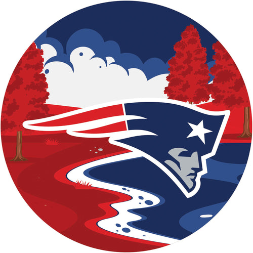 New England Patriots Landscape Circle Sign