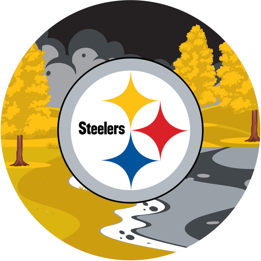 Fan Creations Pittsburgh Steelers Wood Sign 12 inch Round State Design