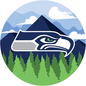Seattle Seahawks Landscape Circle Sign - 12"