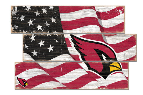 Arizona Cardinals Flag Plank Wood Sign