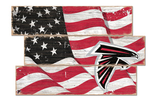 Atlanta Falcons Flag Plank Wood Sign