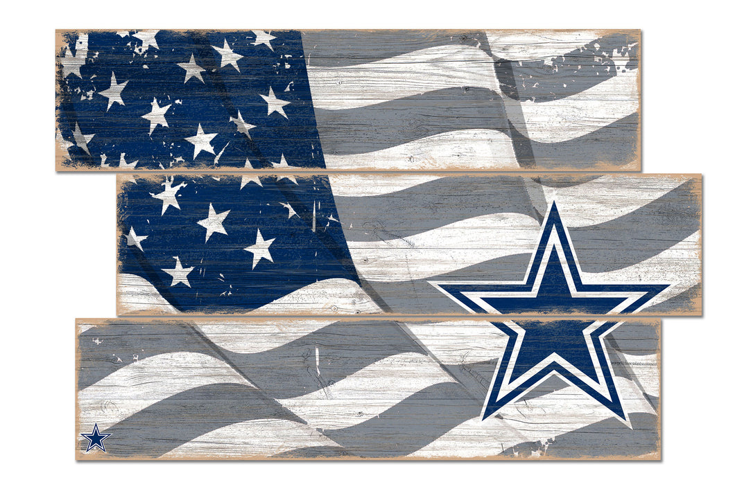 Dallas Cowboys Flag Plank Wood Sign