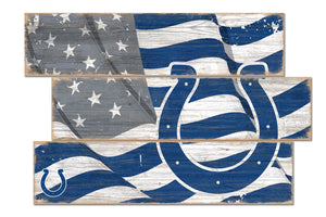 Indianapolis Colts Flag Plank Wood Sign