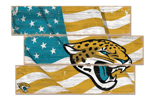 Jacksonville Jaguars Flag Plank Wood Sign