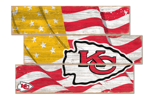Kansas City Chiefs Flag Plank Wood Sign