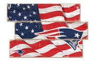 New England Patriots Flag Plank Wood Sign