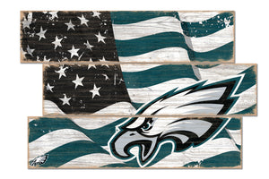 Philadelphia Eagles Flag Plank Wood Sign