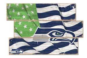 Seattle Seahawks Flag Plank Wood Sign