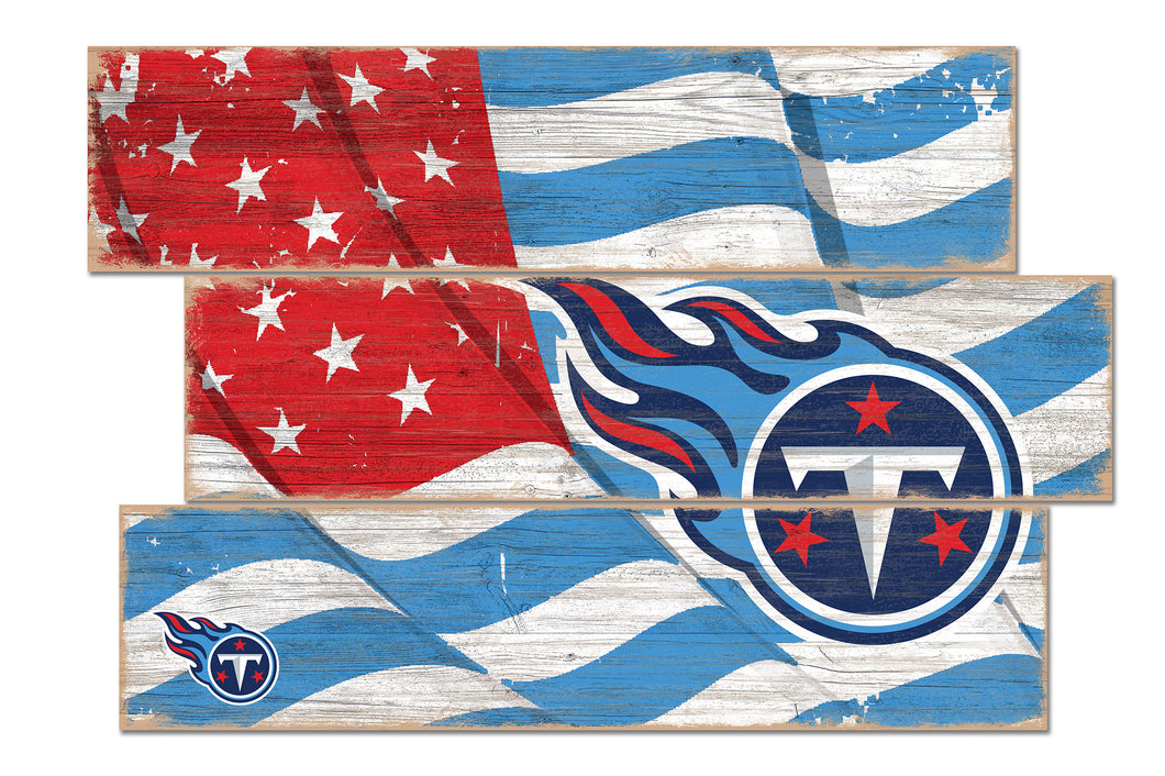 Tennessee Titans Flag Plank Wood Sign