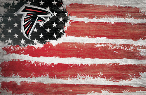 Atlanta Falcons Rustic Flag Wood Sign - 17