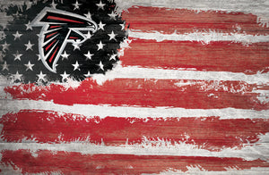 Atlanta Falcons Rustic Flag Wood Sign - 17"x26"