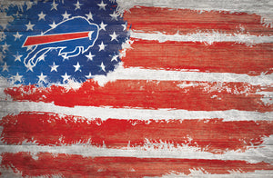 Buffalo Bills Rustic Flag Wood Sign - 17"x26"