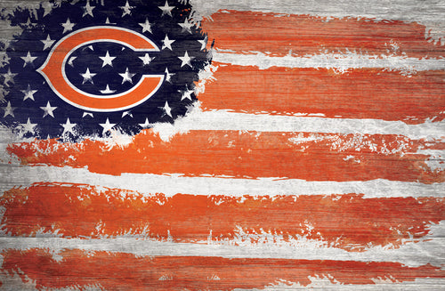 Chicago Bears Rustic Flag Wood Sign - 17