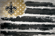 New Orleans Saints Rustic Flag Wood Sign - 17"x26"