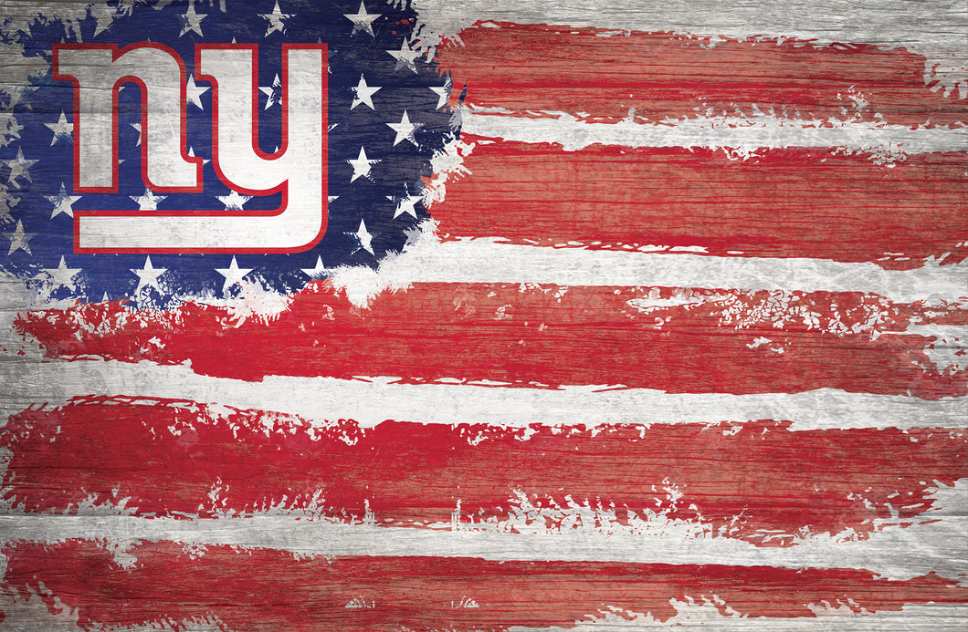 New York Giants Rustic Flag Wood Sign - 17