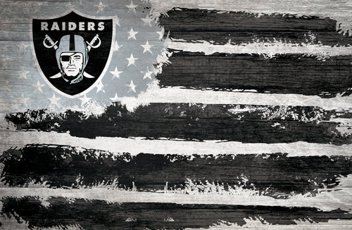 Las Vegas Raiders Rustic Flag Wood Sign - 17