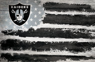 Las Vegas Raiders Rustic Flag Wood Sign - 17"x26"