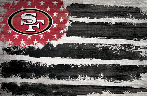 San Francisco 49ers Rustic Flag Wood Sign - 17