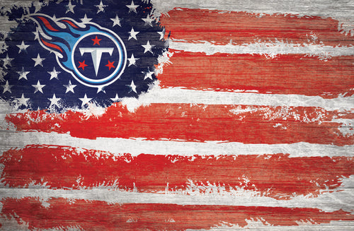 Tennessee Titans Rustic Flag Wood Sign - 17