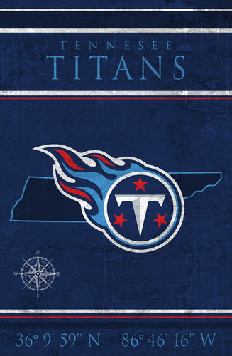 Tennessee Titans Coordinates Wood Sign