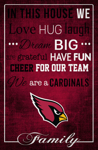 Arizona Cardinals In This House Wood Sign - 17