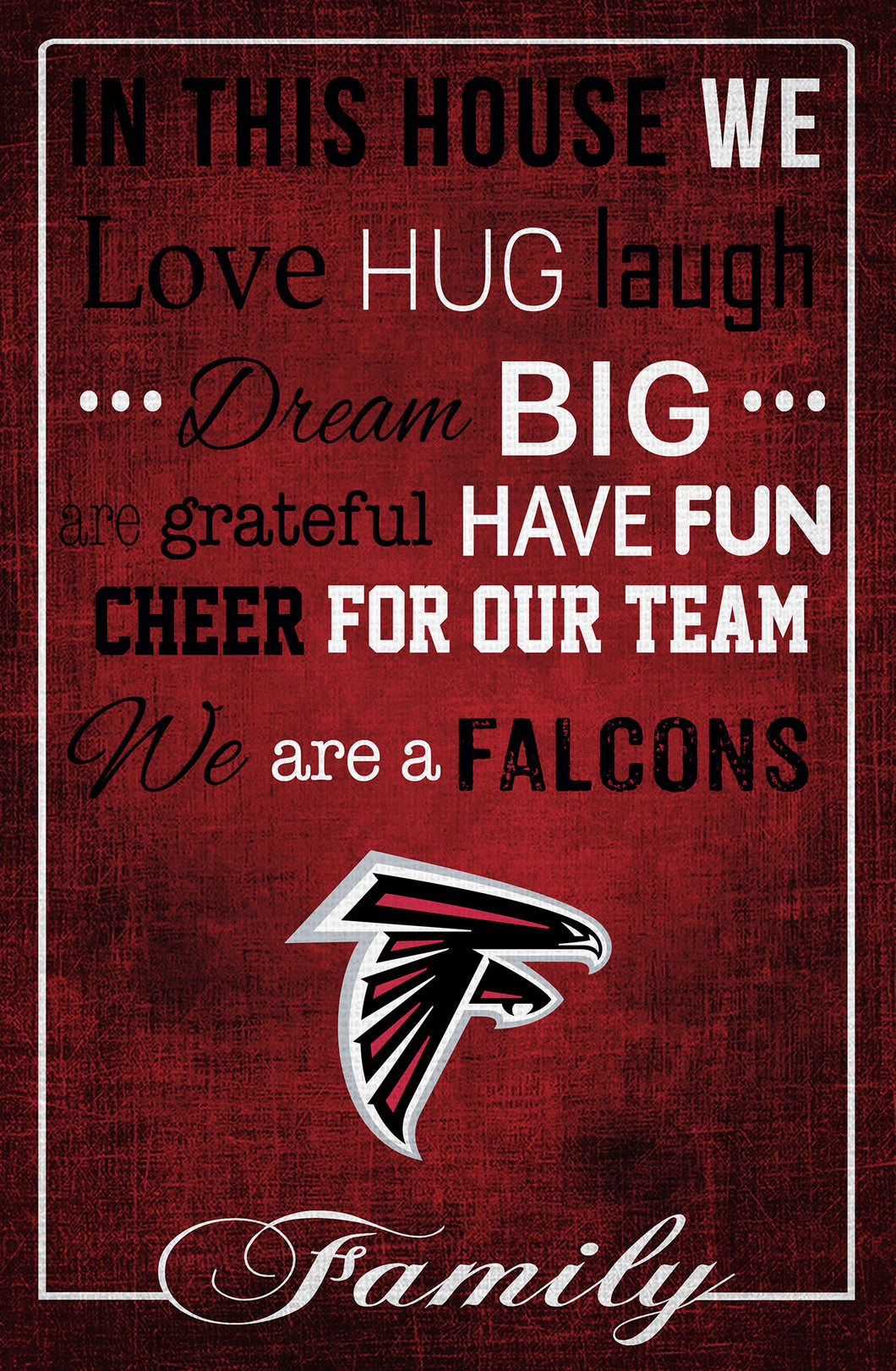 Atlanta Falcons In This House Wood Sign - 17