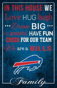 Buffalo Bills In This House Wood Sign - 17"x26"