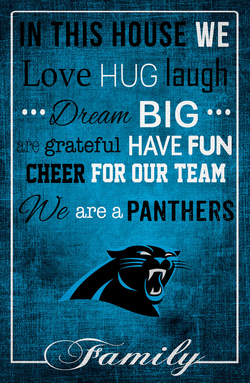 Carolina Panthers In This House Wood Sign - 17