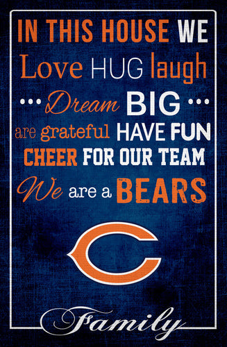 Chicago Bears In This House Wood Sign - 17