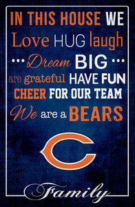 Chicago Bears In This House Wood Sign - 17"x26"