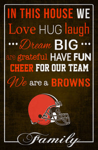 Cleveland Browns In This House Wood Sign - 17"x26"