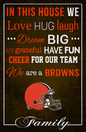 Cleveland Browns In This House Wood Sign - 17"x26"