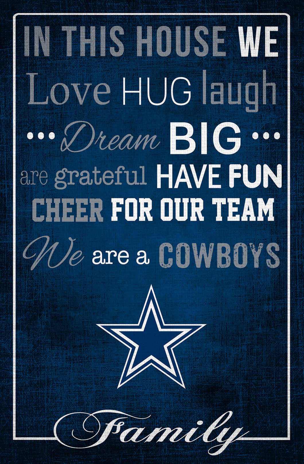 Dallas Cowboys 17' x 26' in This House Sign