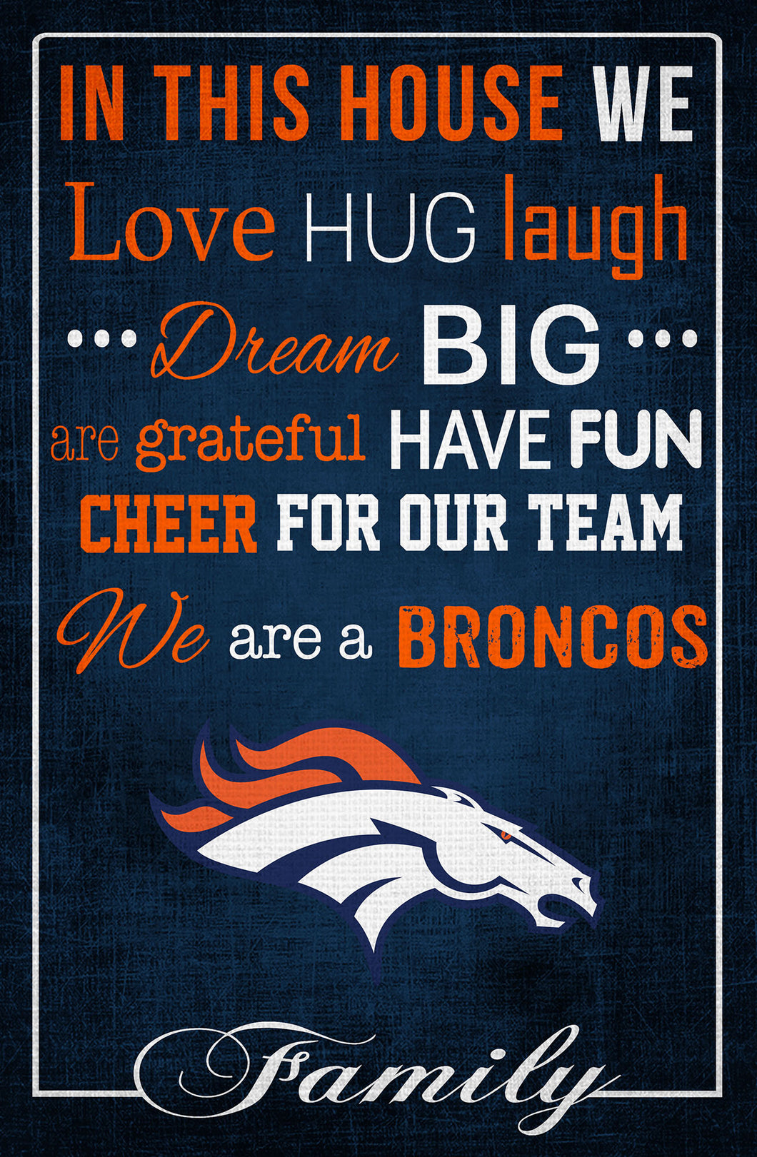 Denver Broncos Wood Sign 3D Broncos Football Sign 